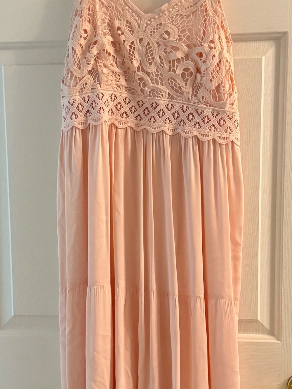 Women's Blush Lace-Top Maxi Skirt